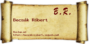 Becsák Róbert névjegykártya