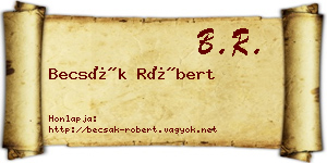 Becsák Róbert névjegykártya